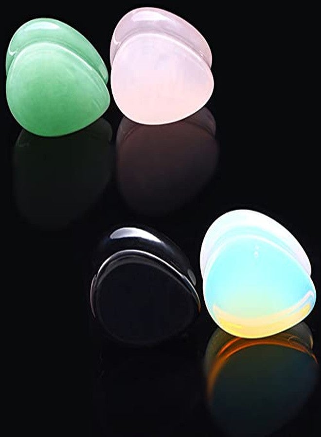 Decentraland 2 Pairs Stone Ear Gauges Earrings Teardrop Shape Stone Ear Gauges Plugs Jewelry 10mm(00g) - Image 4